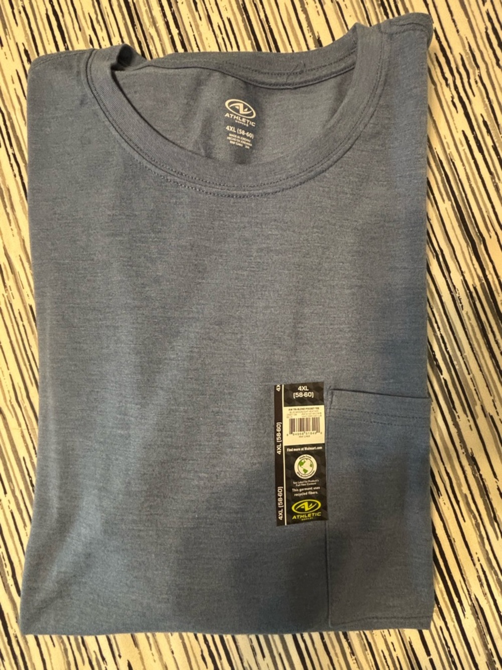 Men’s Athletic Works Men’s Heather Blue Pocket Crew Tee